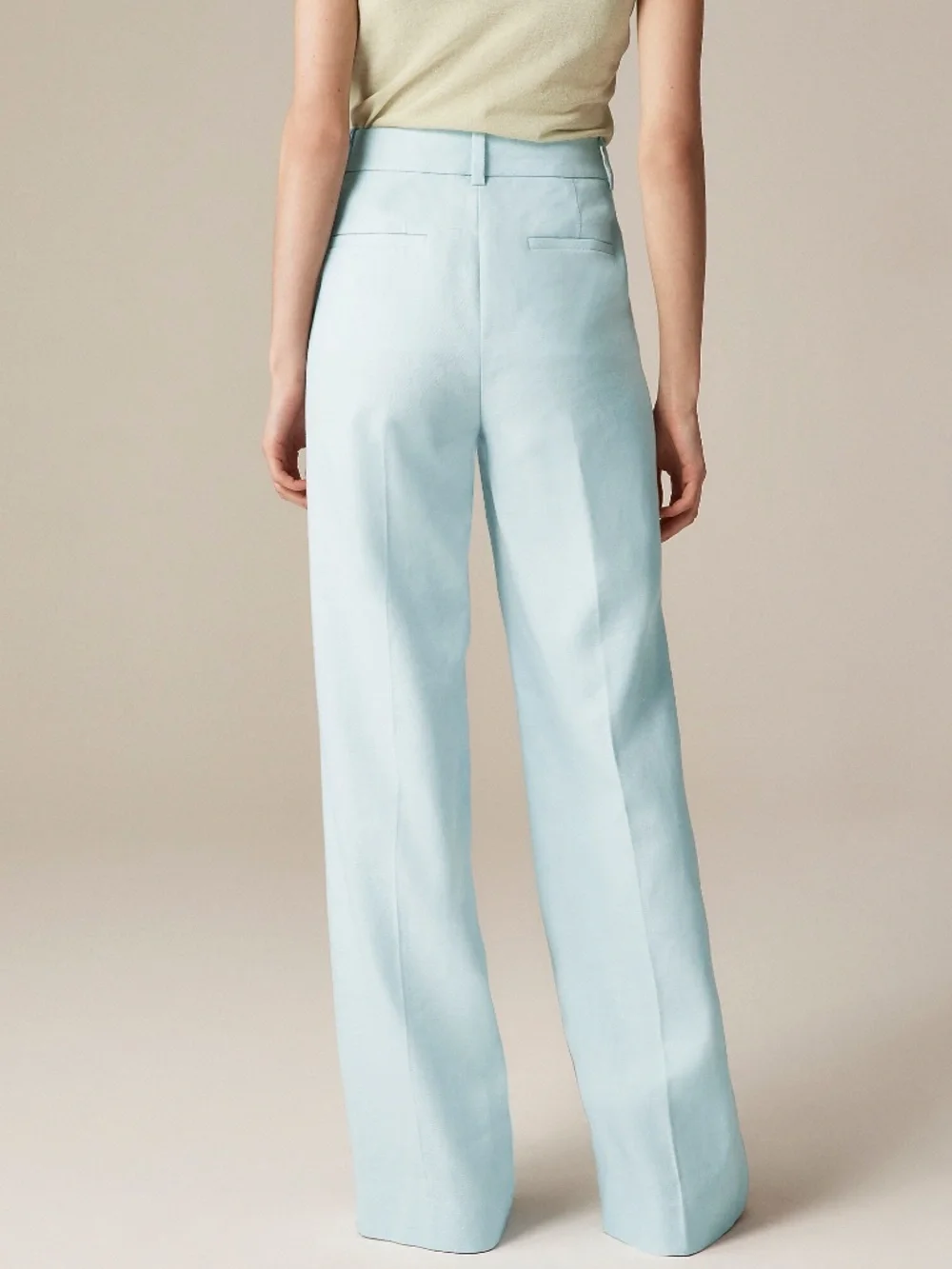 New JCREW Size 4 T Tall Carolina Flare Pant Stretch Linen Blend Edgewater BZ414 - Picture 3 of 5